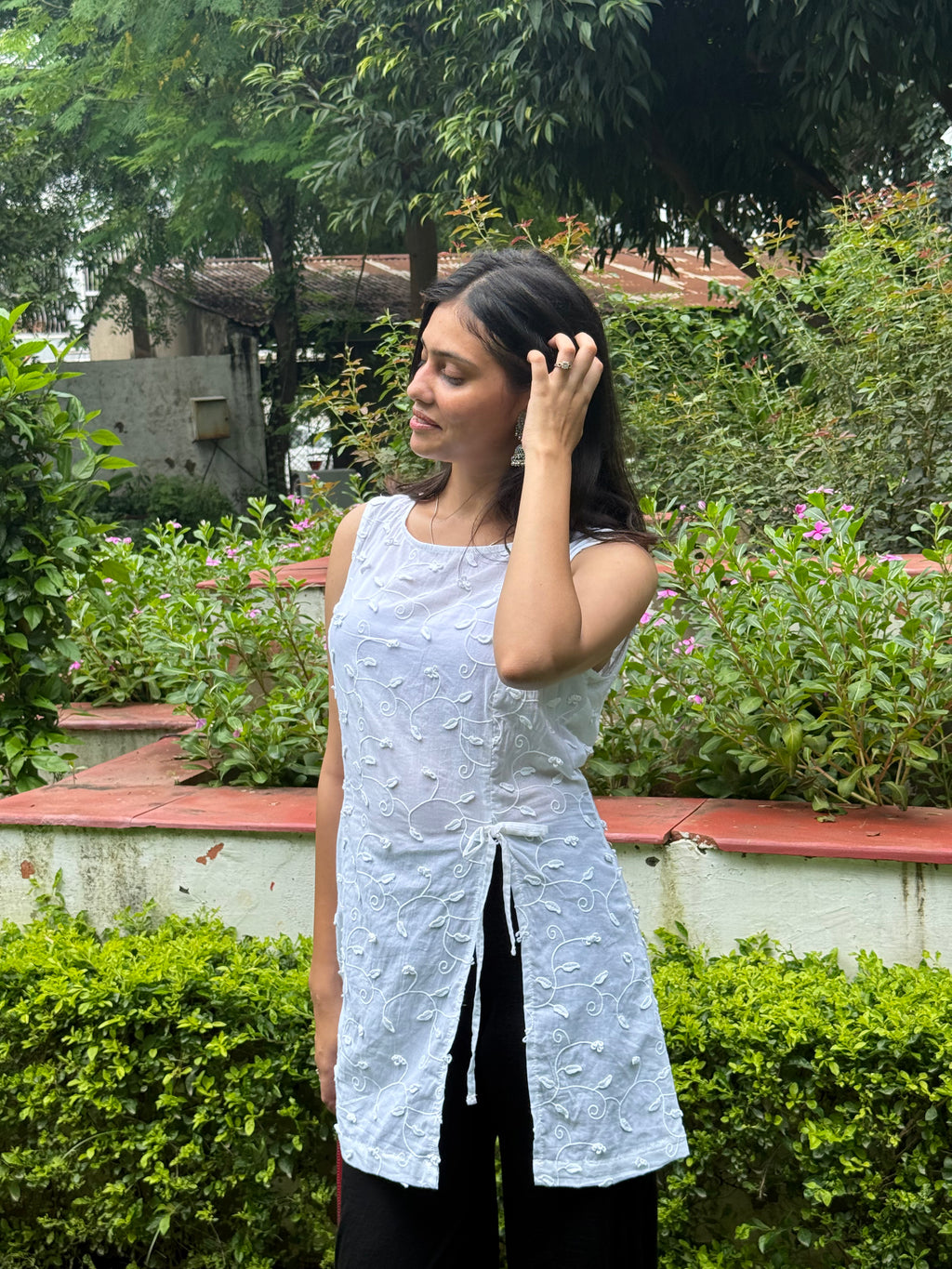 Embroided Drawstring Kurti