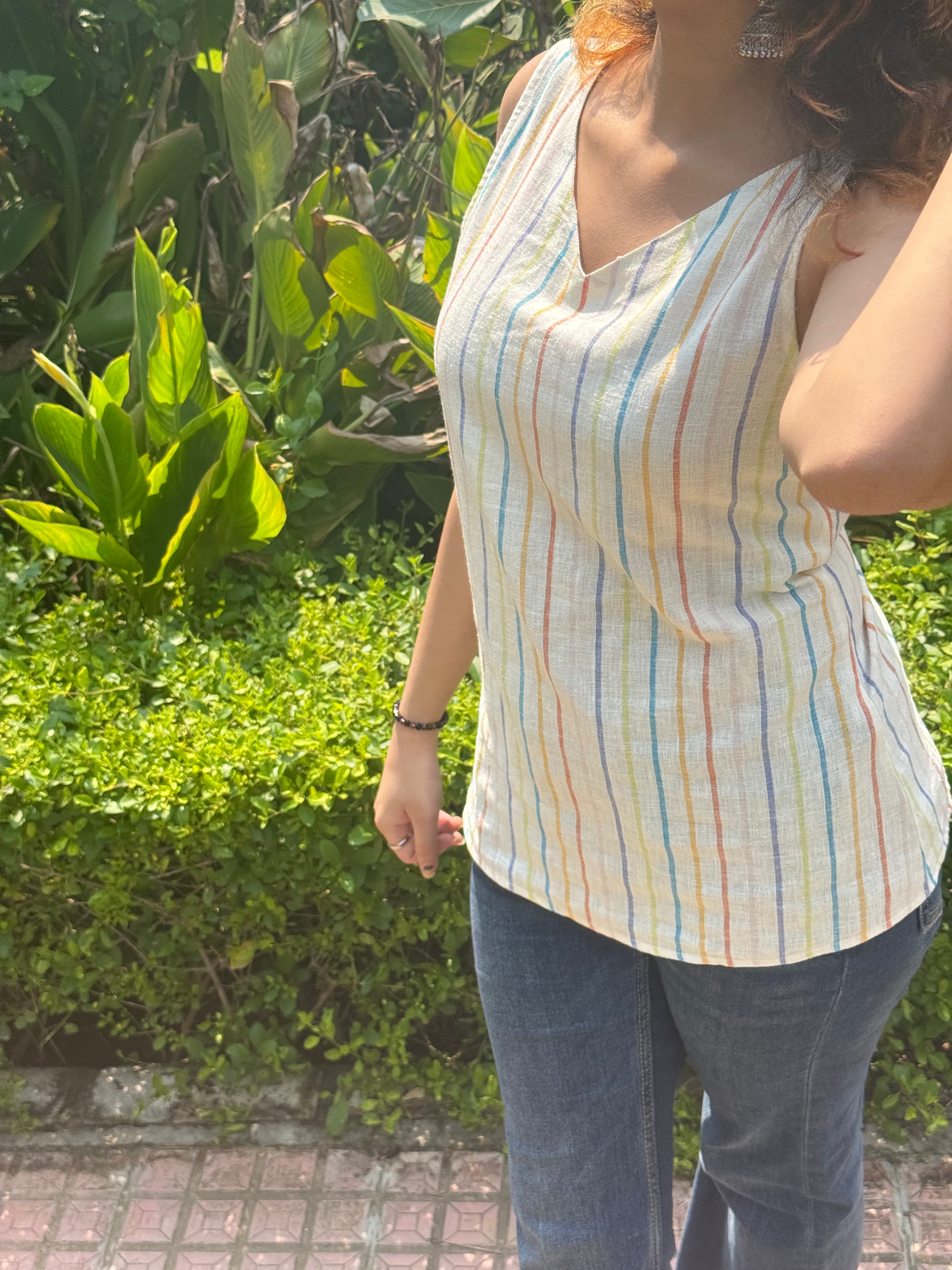 Strip Short Kurti