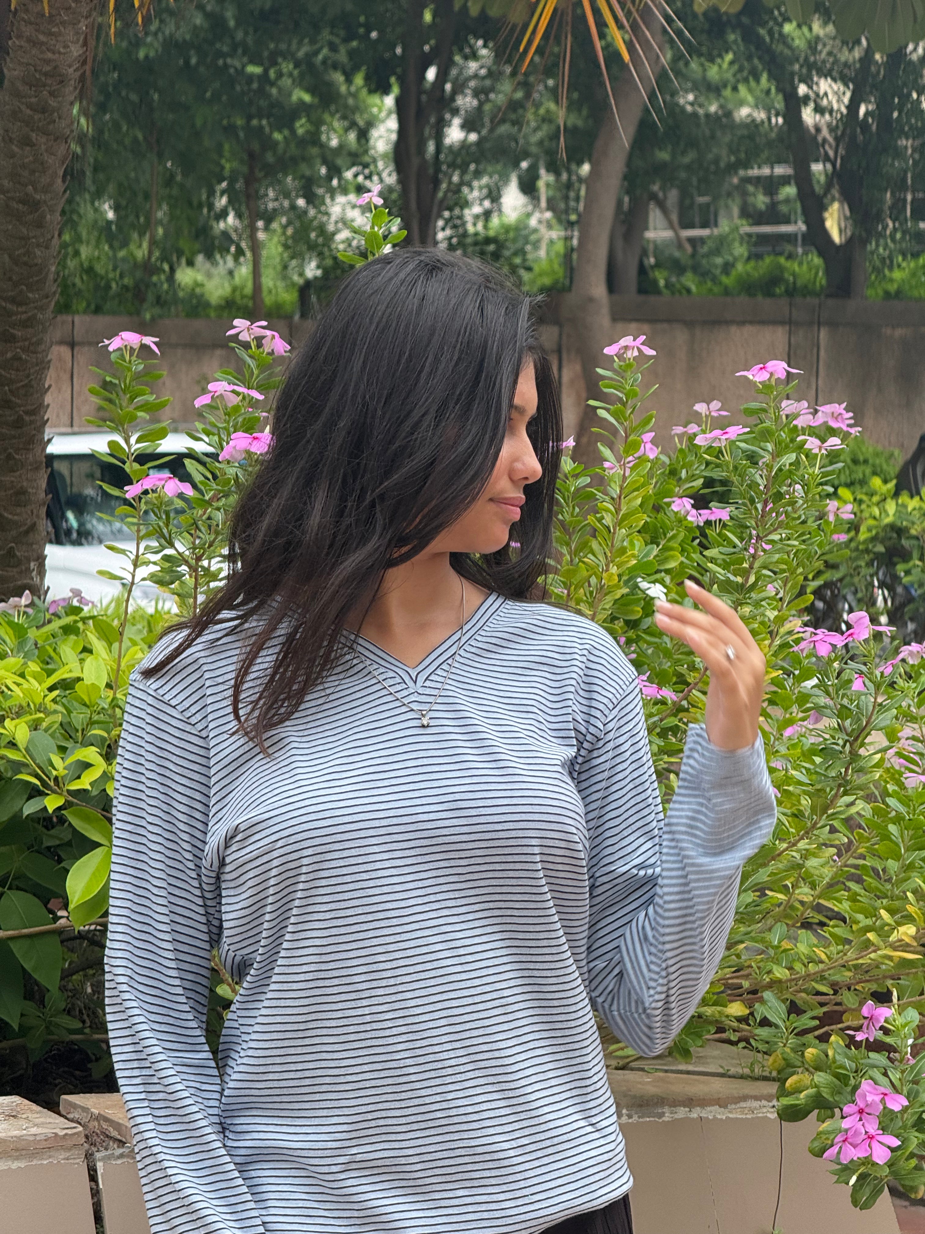 Striped Long Tee